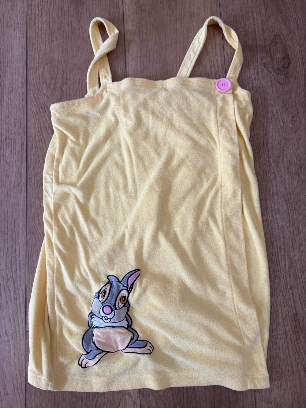 Disney Yellow Terry Strap Dress Thumper Towel Wrap Around Bambi